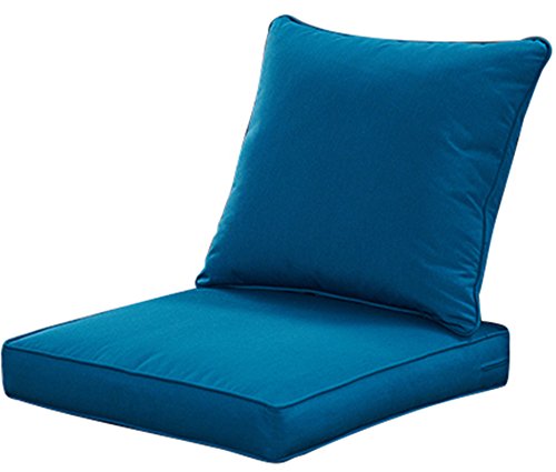 QILLOWAY Outdoor/Indoor Patio Furniture Deep Seat Olefin Fabric Cushions, All Weather High Back Chair Sofa Cushion,Peacock Blue