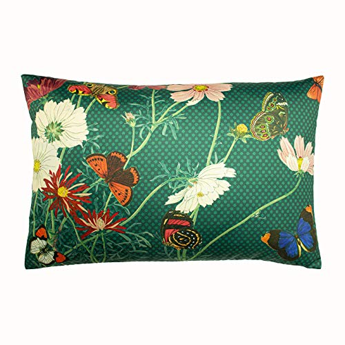 Paoletti Wild Fauna Polyester Filled Cushion, Emerald, 40 x 60cm