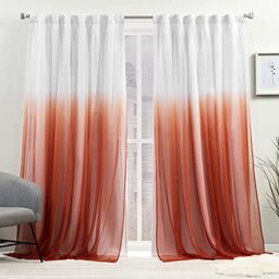 "Exclusive Home Crescendo Lined Room Darkening Blackout Hidden Tab Top Curtain Panel Pair, 52""x108"", Mecca Orange, Set of 2"