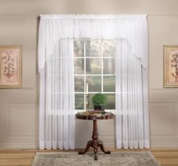 Curtain Panel Voile Sheer, Emelia, White ? 63 inches