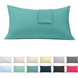 ECOMMERC3 - Pillow Cover 90 Extra Soft and Comfortable - Aquamarine Pillowcase Made in Spain, Breathable, Easy to Wash