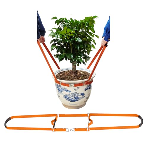 BBpara Potted Plant Mover???Plant Lifting Straps for Garden Flower Pots, Planters???Rocks, Trees???Easily Lift and Move Heavy Items Up to 150 Pounds???Small Size, Orange, Patent Pending