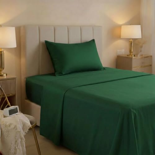Jenny Ses??l Single Bed Linen Set, Cotton, Made in Italy, Green - Durable