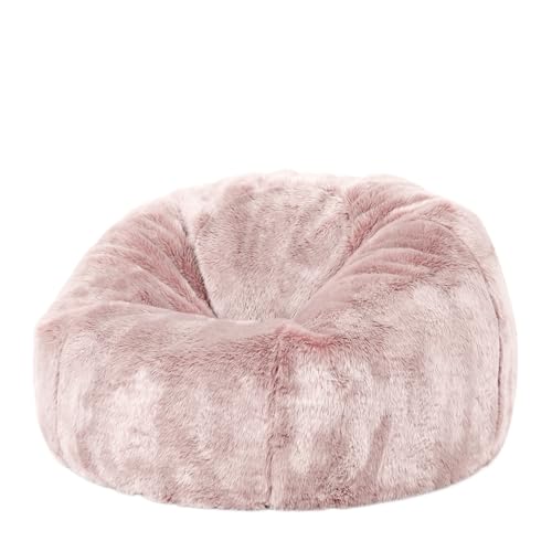 icon Kingston Faux Fur Fluffy Kids Bean Bag, Pink, Fluffy Kids Bean Bag Chair with Filling Included for Girls and Boys, Childrens Chair, Beanbags for Children, Playroom Décor, Bedroom Accessories