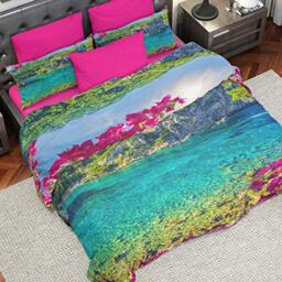 PETTI Artigiani Italiani Duvet Cover, Bedding Set, Satin, 100% Made in Italy, Paradise, Super King (250x200 cm)