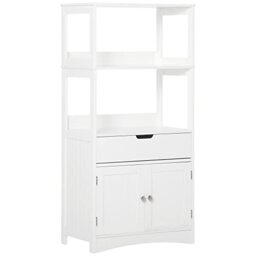 kleankin Bathroom Floor Cabinet Free Standing Storage Unit White