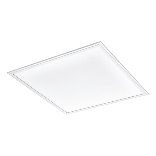 EGLO Salobrena 1 LED Ceiling Light, 1 Bulb Ceiling Light, Modern Living Room Lamp, Kitchen Lamp Made of Aluminium, Plastic, Office Lamp in White, Hallway Lamp Ceiling, L x W 59.5 cm