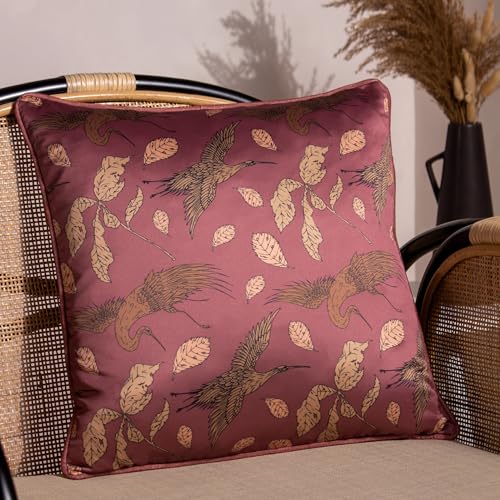 Paoletti Harper Feather Filled Cushion - Twin Pack, Mulberry, 45 x 45cm