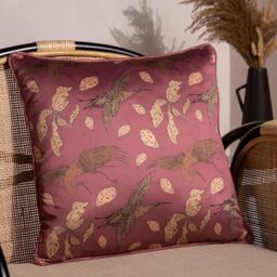 Paoletti Harper Feather Filled Cushion - Twin Pack, Mulberry, 45 x 45cm
