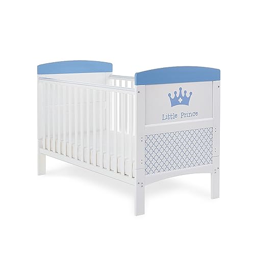 Obaby Grace Inspire Cot Bed & Underdrawer – Little Prince, Convertible Cot to Toddler Bed, Adjustable Base, 140 x 70cm