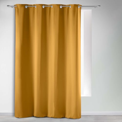 Douceur d'Intérieur, Blackout Curtain with Eyelets 135 x 280 cm Ochre