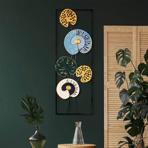 Handmade Decorative Metal Wall Accessory, 32 x 90 x 4 cm, 100% Metal, Unique Hand-Painted Design, Perfect for Home Decor, Adds Elegance & Style