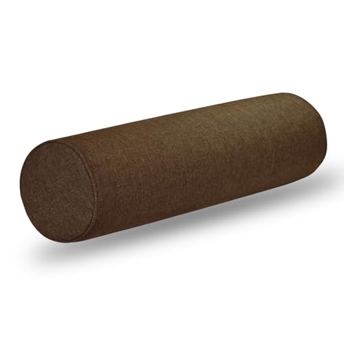 Tinbolunce Neck Roll Pillowcases with Zipper - Full Moon Bolster/Round Cylinder Pillow Case Cover for Bedroom, Living Room, Sofa - Solid Color Cervical Throw Pillow Covers