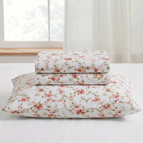 Modern Threads 4-Piece 100% Cotton Flannel Sheet Set – Soft and Durable for Every Season, Mariah Queen