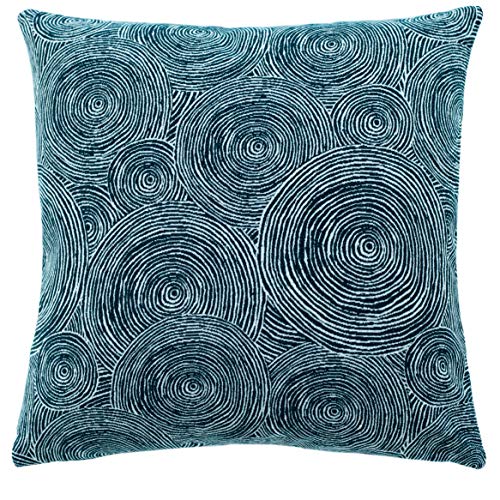 Cushion Cover Light Blue - Woven (1 Piece) 45 x 45 cm - Modern Circles - Decorative Cushion Cover - Living Room Bedroom Decoration
