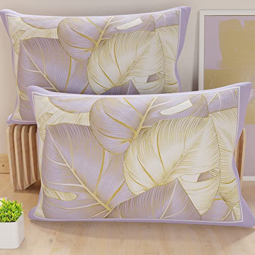 PETTI Artigiani Italiani - Pair of Pillow Cases 40 x 80 cm in Microfibre, Cushions for Bedroom Furniture, Sofa, Living Room, Set of 2 Cushion Covers, Tropical Lilac O Pillowcase, 100% Made in Italy