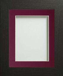 Frame Company Watson Black Picture Photo Frame fitted with Perspex, 20x16 inch with Plum Mount for image size A3