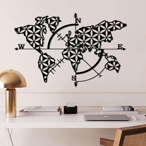 Stylish Black Decorative Metal Wall Accessory, 74 x 49 cm, 100% Metal, 1.5 mm Thickness, Lightweight & Elegant Design for Home Decor