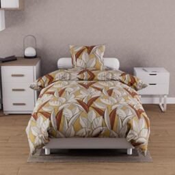 Soleil d'ocre, Togo Mustard Cotton Duvet Cover Set, 57 Thread Count, 140 x 200 cm