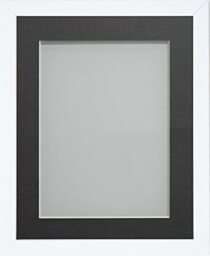 Frame Company Jellybean Range White Wooden 10x8 inch Picture Photo Frame with Grey Mount for Image 6x4 inch * Choice of Colours & Sizes* Fitted with Perspex