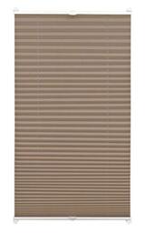 Gardinia EASYFIX Pleated Blind with 2 Operating Rails Taupe 75 x 130, Fabric 100% Polyester