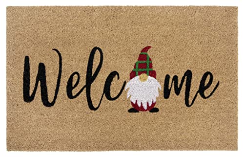 HANSE Home Mix Mats Doormat Christmas Coconut 45 x 70 cm - Non-Slip Dirt Trapper Mat Natural for Indoor and Outdoor Use Doormat Welcome Gnome Weatherproof Coconut Mat for Entrance Area and Outdoor Use