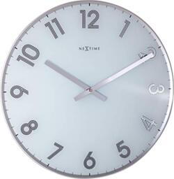 NeXtime - Wall Clock - Diameter 43 cm - Glass - White - 'Reflect'