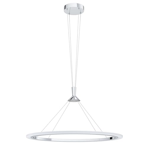 EGLO Connect Hornitos-C LED Pendant Light, 1 Bulb Pendant Light Made of Steel, Plastic in Chrome, Satined, with Remote Control, Colour Temperature Changing (Warm, Neutral, Cold), RGB, Dimmable
