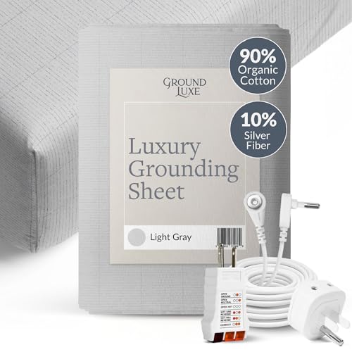 GroundLuxe Double Fitted Sheet in Light Grey