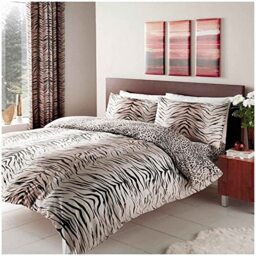 Gaveno Cavailia Tiger Skin Luxurious Bed Set with Duvet Cover and Pillow Cases, Polyester-Cotton, Single
