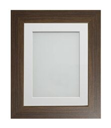 Frame Company Watson Brown Picture Photo Frame fitted with Perspex, 9x7 inch with Off-White Mount for image size 6x4 inch