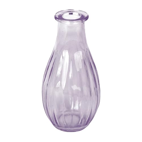 Talking Tables Lilac Glass Bud Vase for flowers, stylish single stem elegant wedding table centrepiece decorations window sill decor, garden parties, summer dining, mantle styling, and gifting 14cm