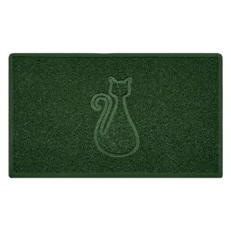 Nicoman CAT Embossed Shape Door Mat Dirt-Trapper Washable Barrier Doormat-(Use Indoor or Sheltered Outdoor)-(75x44cm/29.5x17.3inches,Medium) Green