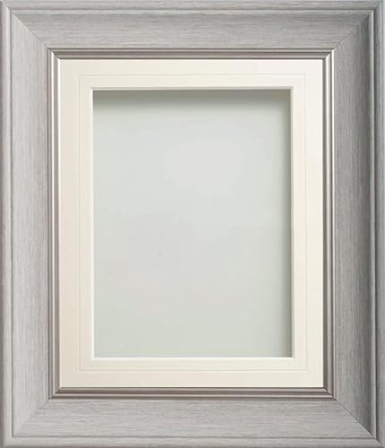 Frame Company Drummond Pale Grey Photo Frame, White V-Groove Mount, 14x11 for 10x7 inch, fitted with perspex