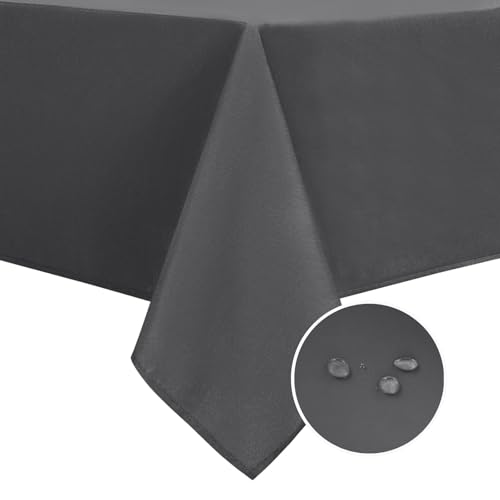 DWCN Square Tablecloth - 70 x 70 Inch - Waterproof Stain and Wrinkle Resistant Washable Table Cloth, Decorative Fabric Table Cover for Kitchen Dining Room Party and Outdoor Use, Grey
