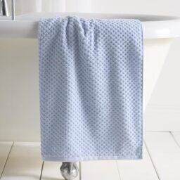 Dreams & Drapes Popcorn Check Hand Towel Blue – Soft Absorbent 100% Cotton Jacquard Check Bathroom Towel, Quick‑Dry, Durable Everyday Use Hand Towel for Modern Home Bathrooms – Blue