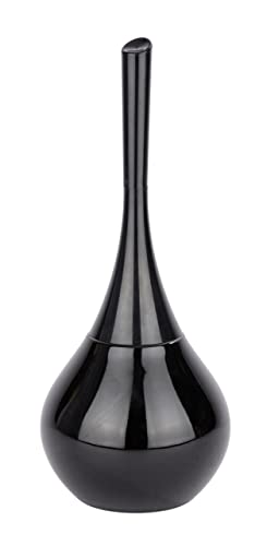 WENKO 22038100 Toilet brush Flakon Black - Ceramic, 17 x 42.5 x 17 cm, Black