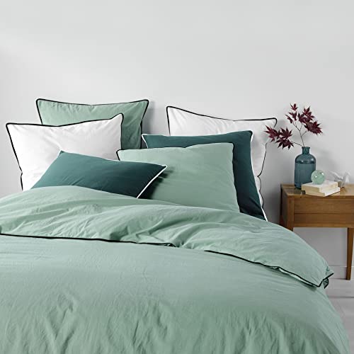 Douceur d'Intérieur, 3-Piece Bed Linen Set (240 x 220 cm) Sage 100% Cotton