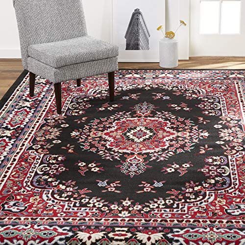 "Home Dynamix Premium Sakarya Area Rug, Black/Red, 21""x35"" Rectangle"