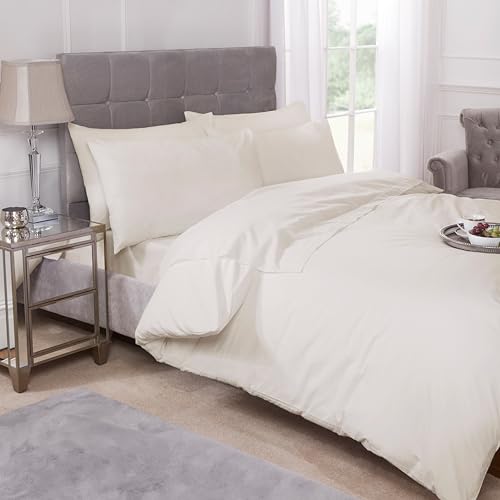 Emma Barclay 180 Thread Count Percale Duvet Set in Ivory - Super King Bed