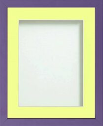 Frame Company Jellybean Range Purple Wooden A4 Picture Photo Frame with Lemon Bon Bon Mount for Image 10x6 inch * Choice of Colours & Sizes* Fitted with Perspex