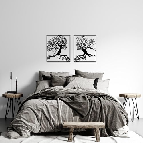 Stylish Black Decorative Metal Wall Accessory (2 Pieces), 50 x 58 cm - 100% Metal, 1.5 mm Thickness - Perfect for Modern Home Decor & Accent Walls