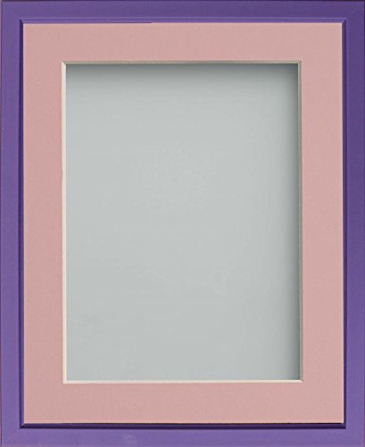 Frame Company Drayton Range 14 x 11-Inch Purple Picture Photo Frame with Pink Mount For Image Size 13 x 9-Inch