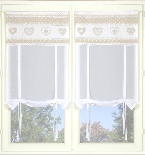 Atout Ciel Pair of Venetian Blinds 2 x 60 x 160 cm Beige Ready to Hang