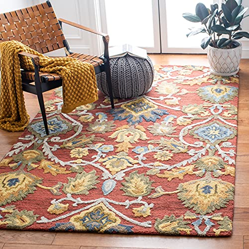 Safavieh Contemporary Rug for Living Room, Dining Room, Bedroom - Blossum Collection, Short Pile, in Multi, 122 X 122 cm