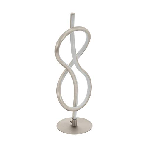 Eglo LED Table lamp Novafeltria, Single-Flame Table Light, Bedside lamp Made of Steel, Aluminium and Plastic, Living Room lamp in Matte Nickel, White, lamp with Switch