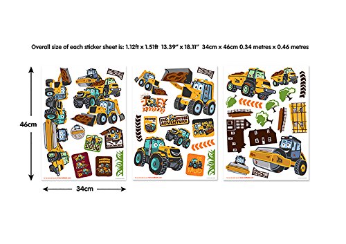 Walltastic My 1st JCB Muddy Friends Wall Stickers, Vinyl, Multi-Colour, 37.5 x 4 x 18 cm WT44722