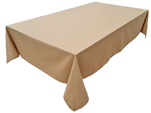 Tablecloth, Table Linen, 100% Cotton, Concept Collection, Choice of Colours and Sizes (Tablecloth - Oval 150 x 220 cm, Camel)