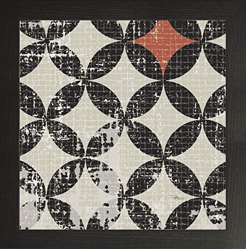 Frame Company Watson Range Geometric Patchwork Puree Pumpkin Square V by Pela Studio, Photo Frame - 12 x 12 Inches, Black