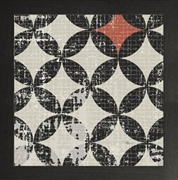 Frame Company Watson Range Geometric Patchwork Puree Pumpkin Square V by Pela Studio, Photo Frame - 12 x 12 Inches, Black